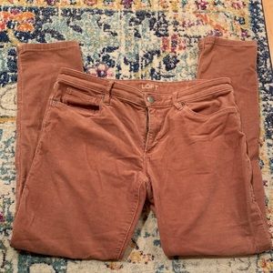 Toffee colored corduroys, LOFT sz 6